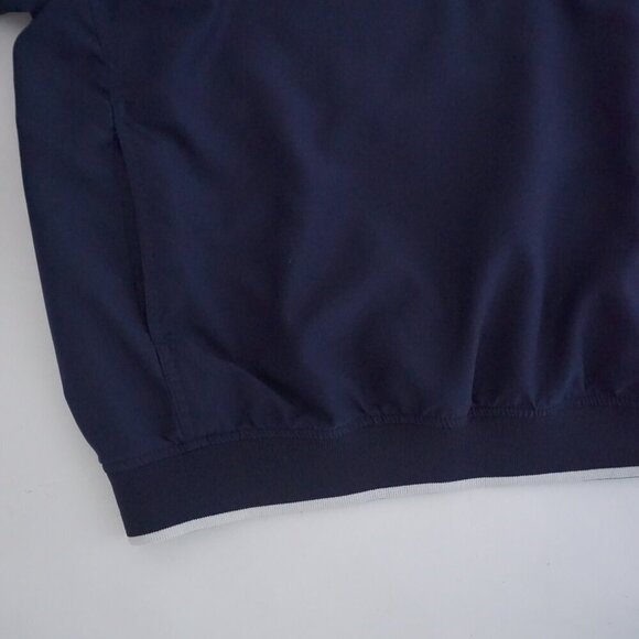 Vintage Navy Embroidered LRL Nylon V-Neck Nylon Golf Windbreaker Jacket XL - Picture 6 of 9